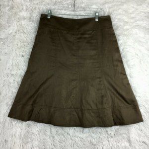 DKNY Womens Brown Knit Knee Length A Line Skirt Brown Size 8